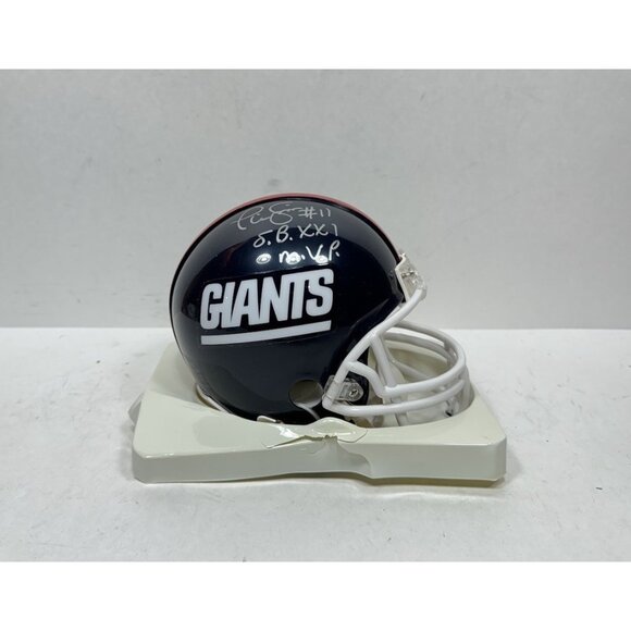 Phil Simms Signed New York Giants Mini Helmet W/ SB XXI MVP Insc. Bart Oats - Picture 1 of 7